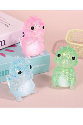 UĞURDAN Simli Dinozor Sukuşi Oyuncak Yumuşak Sıkma Oyuncağı Squishy Stres Gid...