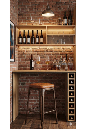 aberra Mini bar iki kişilik masa ve şaraplık