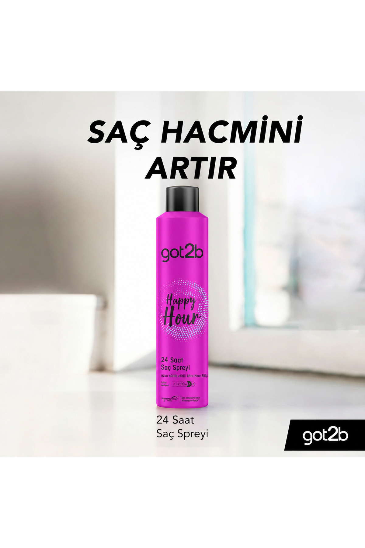 اسپری حجم دهنده مو با ماندگاری 24 ساعته هپی آور، 300 میلی لیتر — 4015100800562 — تصویر 5 از 8