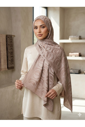 Larissa Scarf Valen İpek Jakarlı Şal Geometri desenli özel dokuma