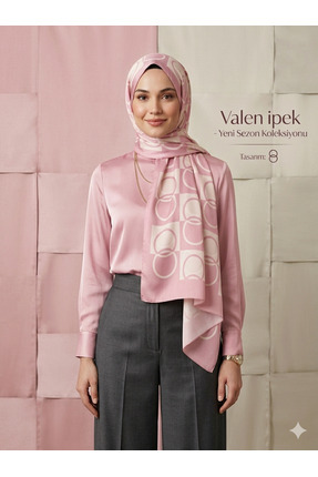 Larissa Scarf Valen İpek Yeni koleksiyon Relax esneyen jakarlı Geometrik Şal ...