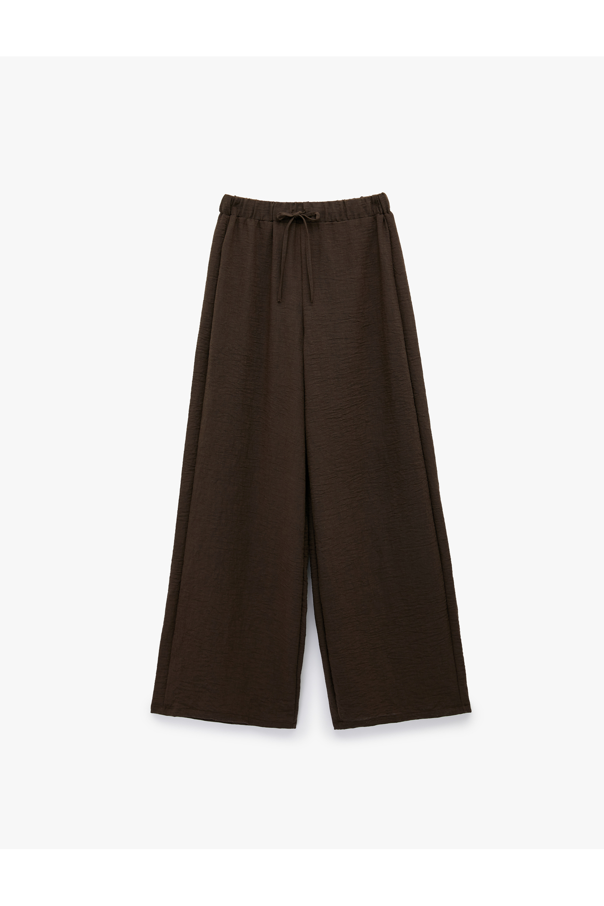 Koton Linen Look Wide Leg Palazzo Trousers with Pockets and Tie Waist