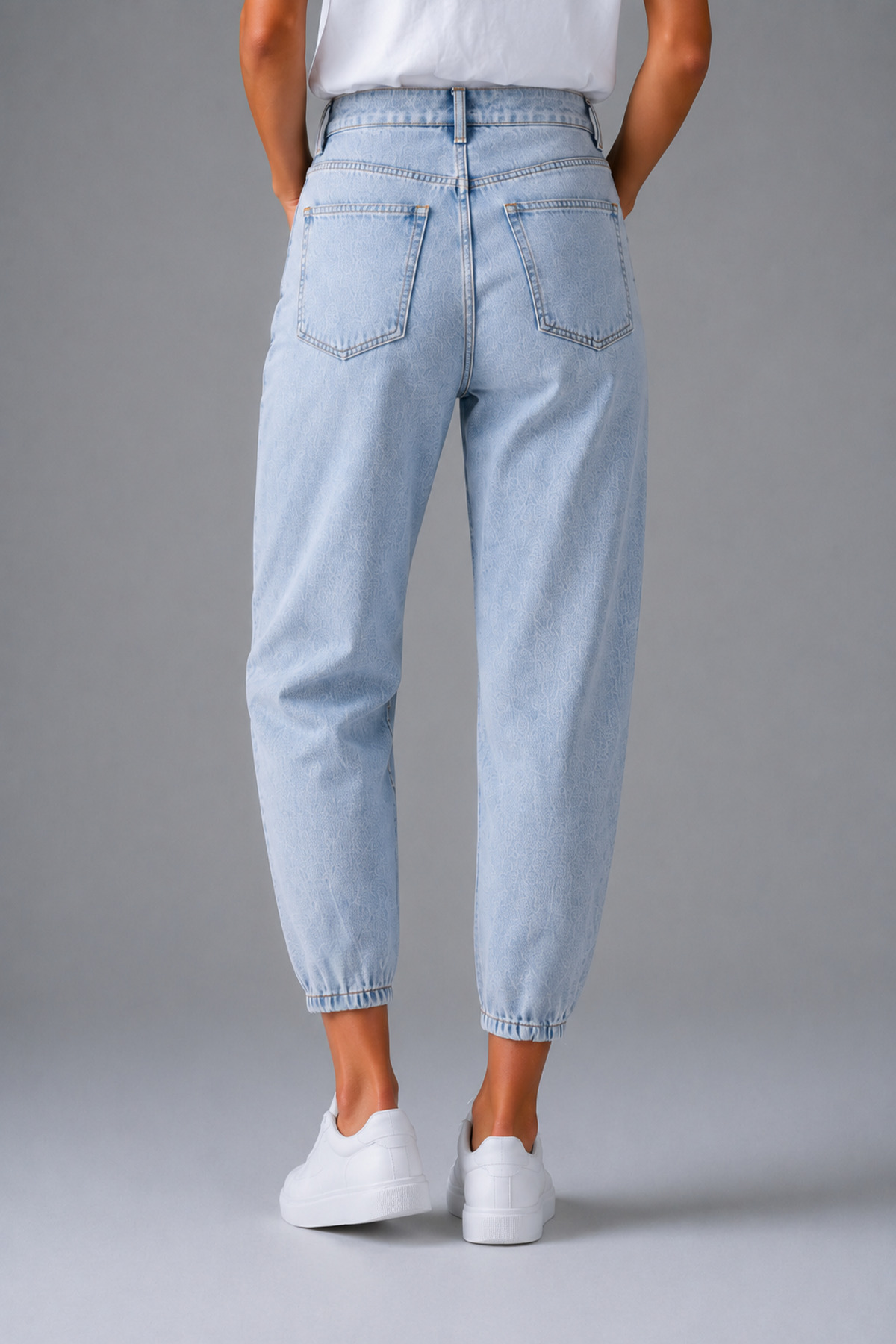 Denvy Denim Kadın Açık Kar Yıkamalı Boyfriend Fit Jean Pantolon görsel 5