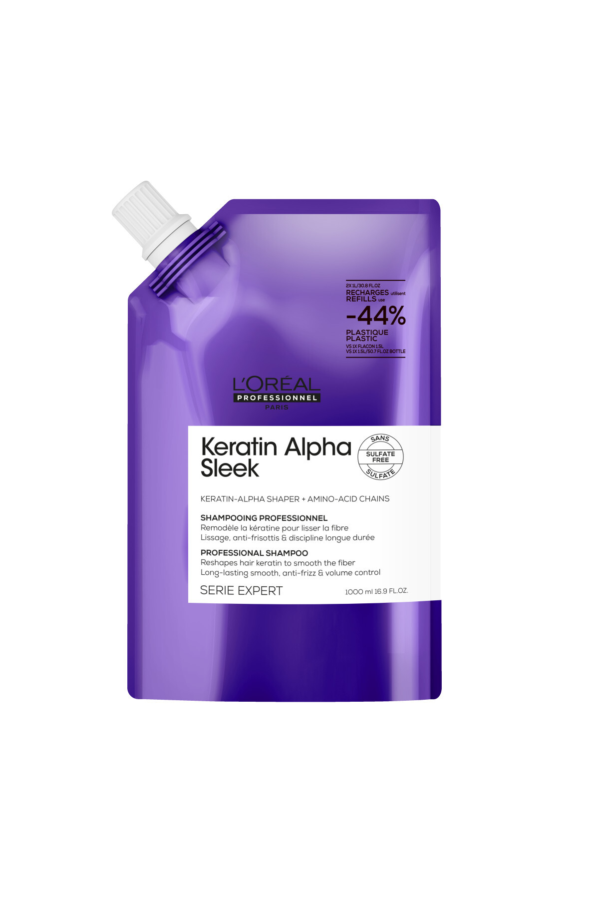 ست مراقبت از مو Serie Expert Keratin Alpha Sleek با حجم‌های ۵۰۰ و ۵۰۰ میلی‌لیتر و حجم ۵۰۰ میلی‌لیتر Refill — 3474637335786S1 — تصویر 4 از 7