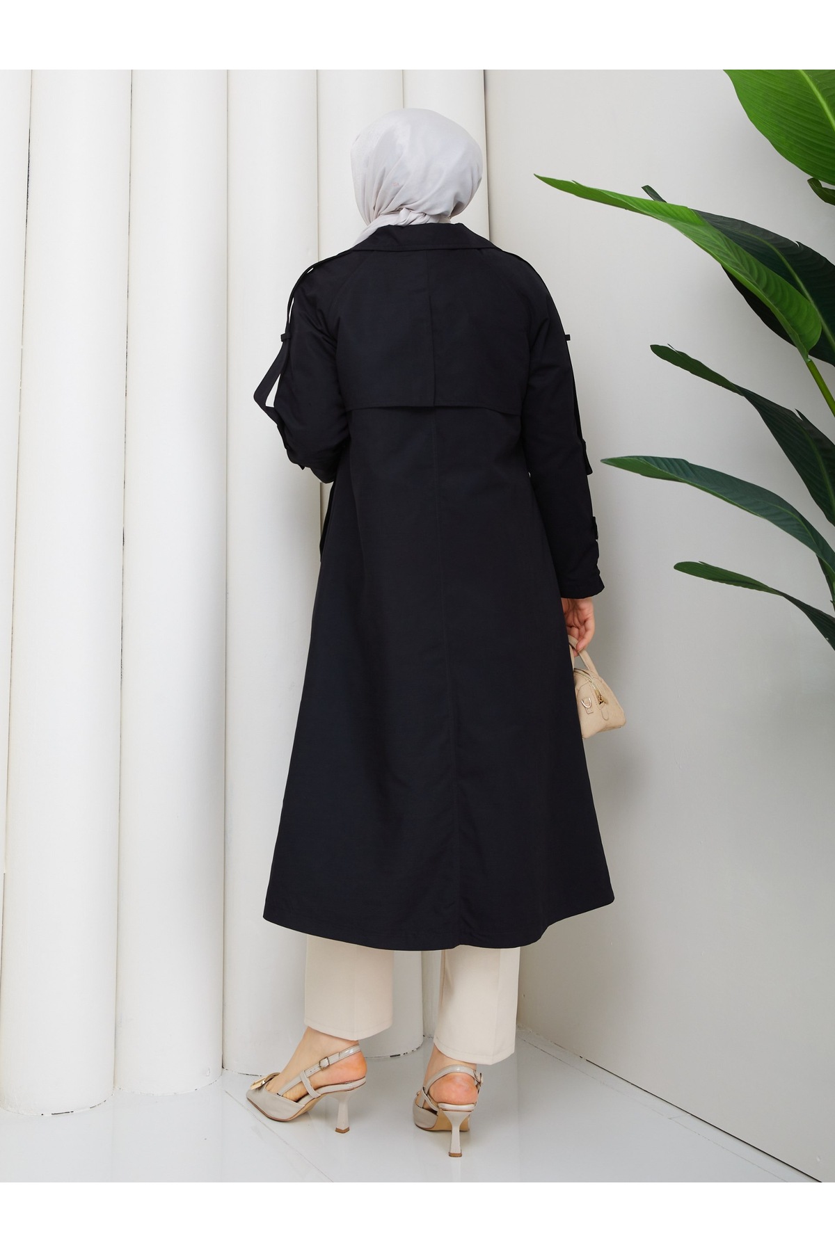 FRESH FASHION TRENÇKOT KRUVAZE YAKA, ASTARLI, KUŞAKLI,MEVSİMLİK TORİNO KUMAŞ görsel 2