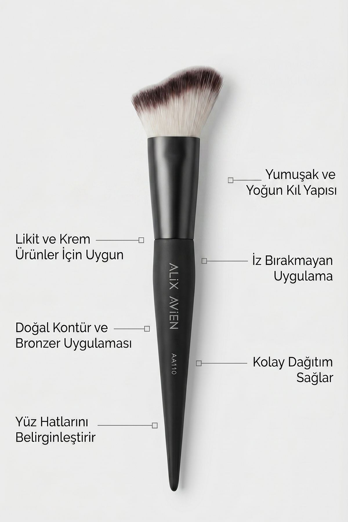 Yüz Hattı Şekillendirici Fırça - Kontür, Bronzer ve Allık Uygulama Fırçası - Face Sculpt Brush — 1100016145 — تصویر 3 از 5