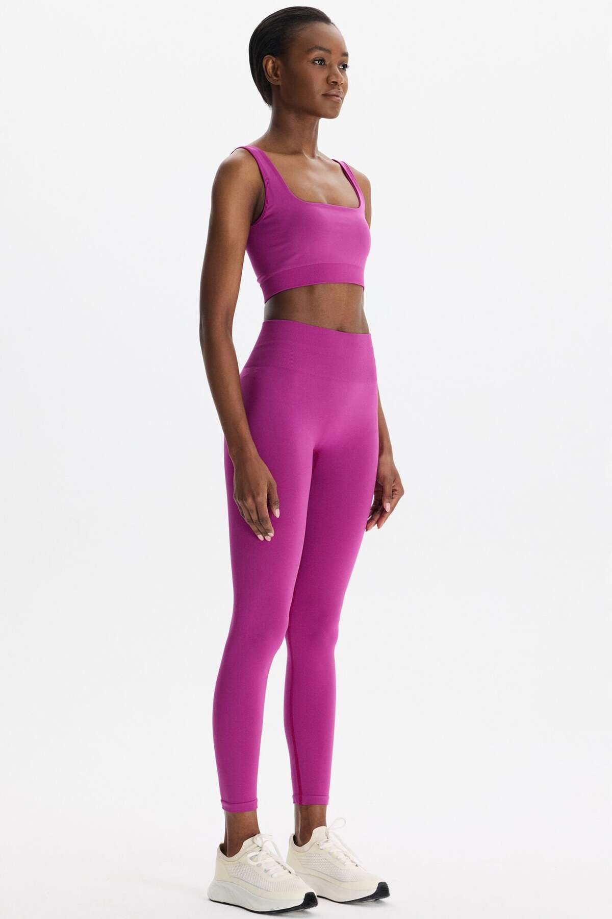 COMEUP Basic Spor Hafif Tayt Magenta görsel 4
