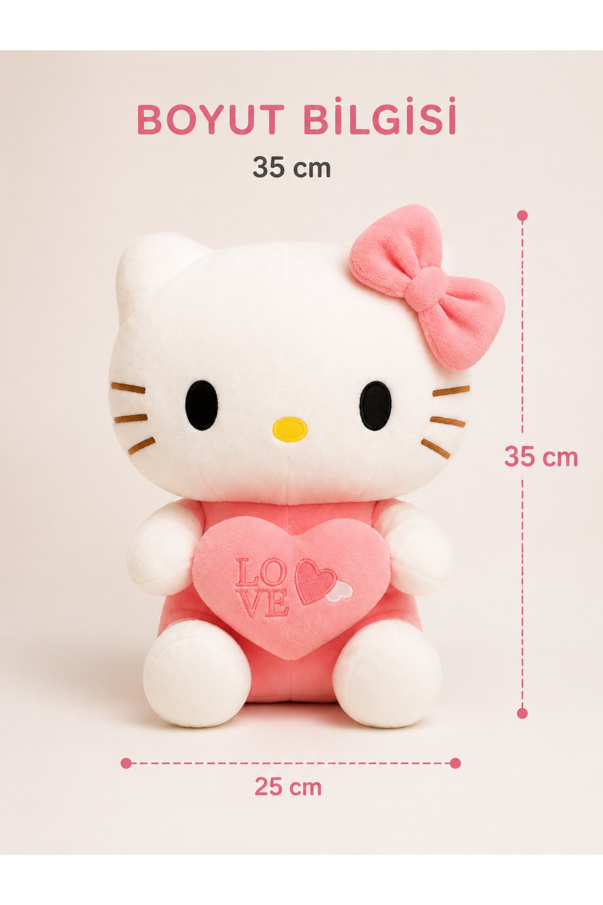 Toyzoy Toys Hello Kitty Peluş Oyuncak 35 cm – Sevimli, Yumuşak