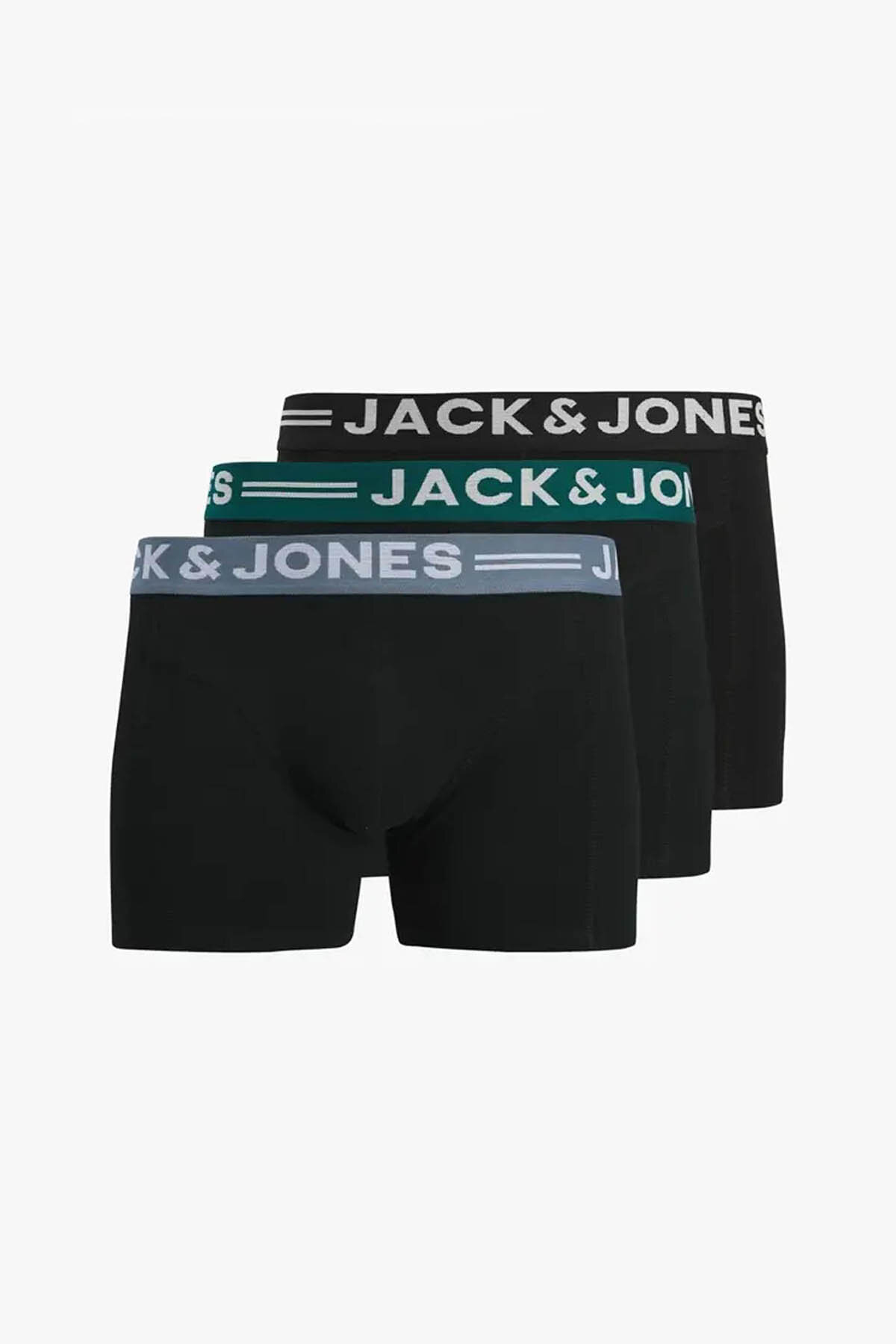 شلوارک بوکس مردانه جک جونز مدل Sense Trunks بسته 3 عددی Noos کد 12081832-28 جک اند جونز باکسر Jack & Jones
