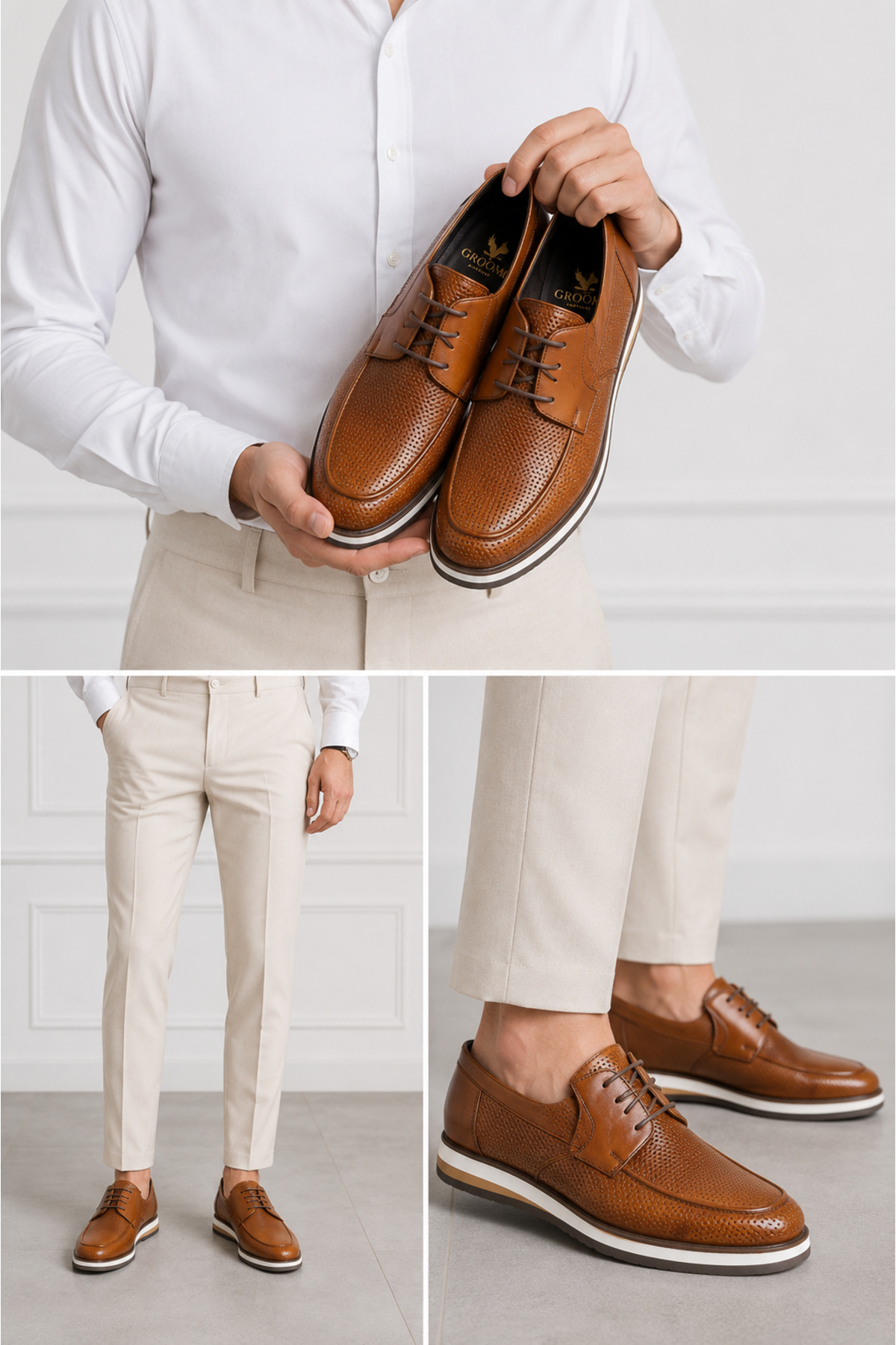 groom Genuine Leather Soft Sole Shoes 355-6