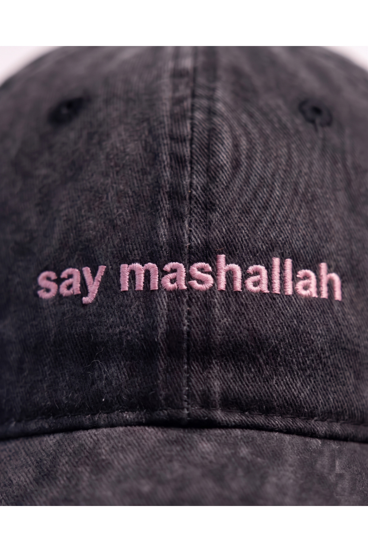 Tresore Say Mashallah Pembe Nakışlı Vintage Spor Şapka Unisex / "Maşallah De" Pembe Nakışlı Şapka Kep görsel 3