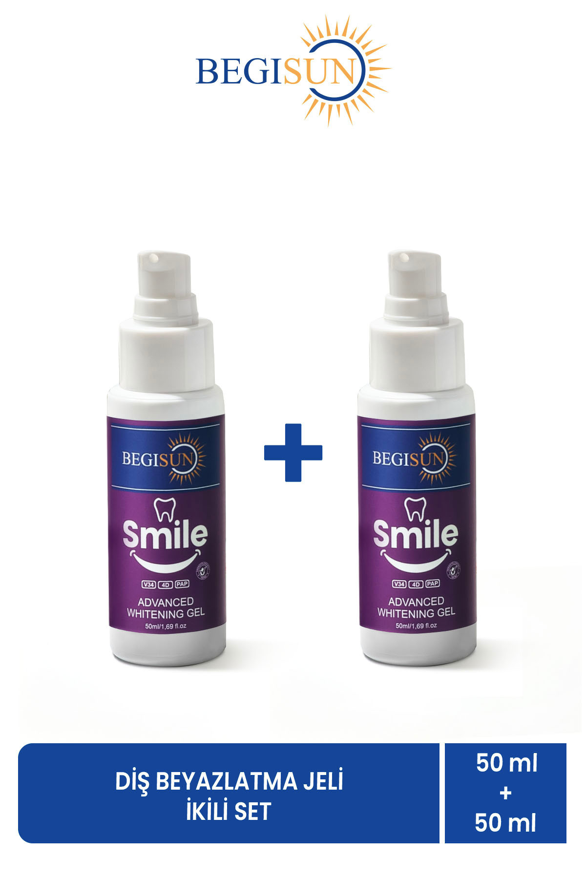 BEGISUN Smile Advanced Diş Beyazlatma Jeli 2'li Set 50 ml + 50 ml
