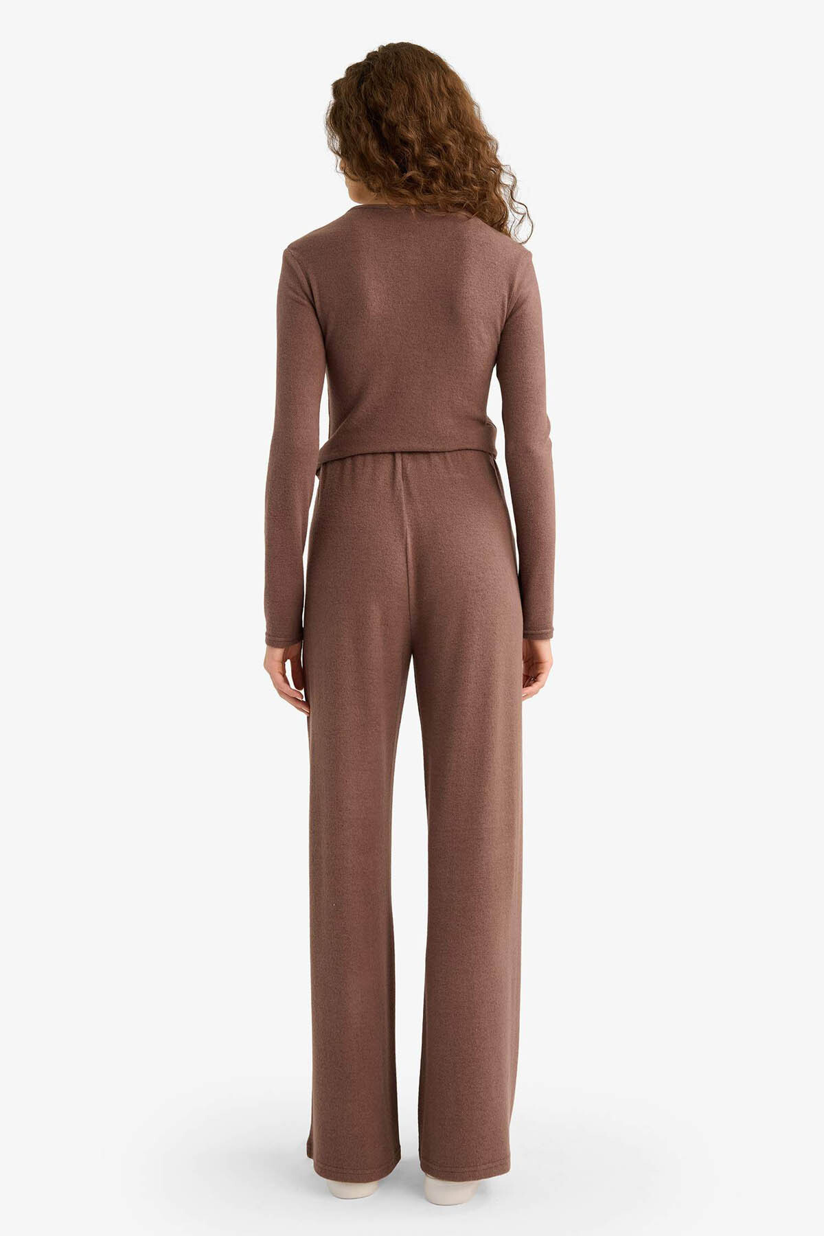 DeFacto Beli Lastikli Wide Leg Geniş Paça Eşofman Altı F0981AX25WN görsel 6
