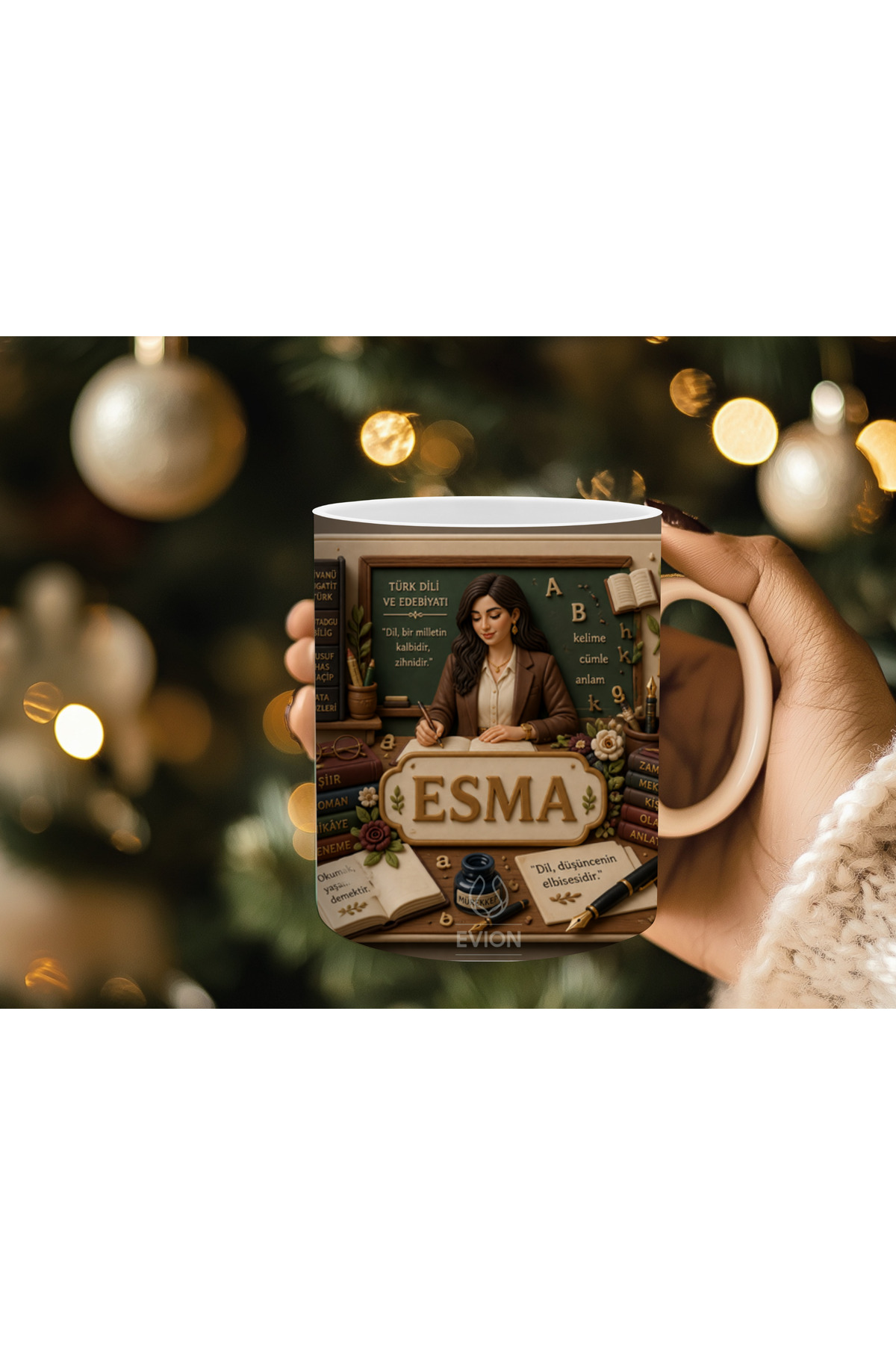 Turkish - Literature Teacher Proprietary Mug – Customizable Profession Themed Gift