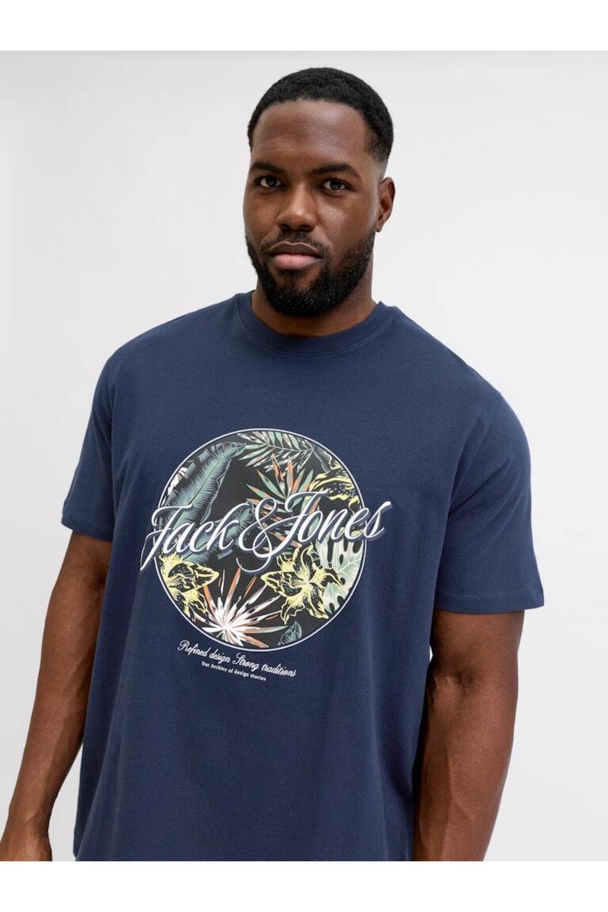Jack & Jones JACK JONES Baskılı Büyük Beden Tişört 12295982 görsel 4