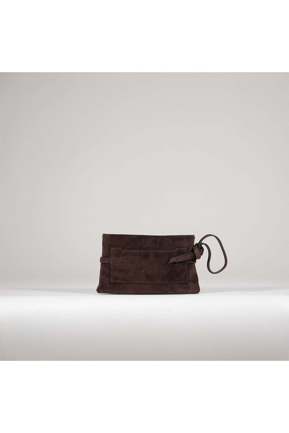 BEGRA ATELIER BEGRA Elara %100 Hakiki Süet Clutch Çanta - Acı Kahve (Dark Brown) görsel 4