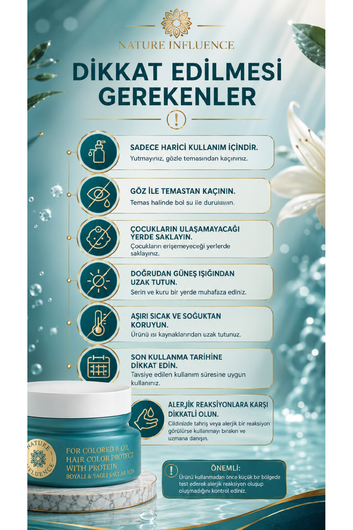 PROTEİN TERAPİLİ YOĞUN SAÇ BAKIM MASKESİ 500 ML — NATURE26 — تصویر 4 از 5