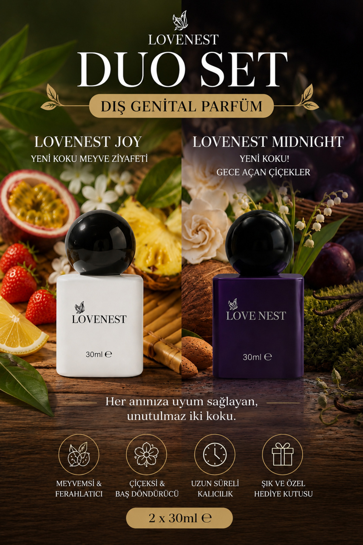 JILL STUART Never Dreams Love セット LOVENEST DUO SET Gece ve Gündüz Dış Genital Parfüm Seti 2X30 ml