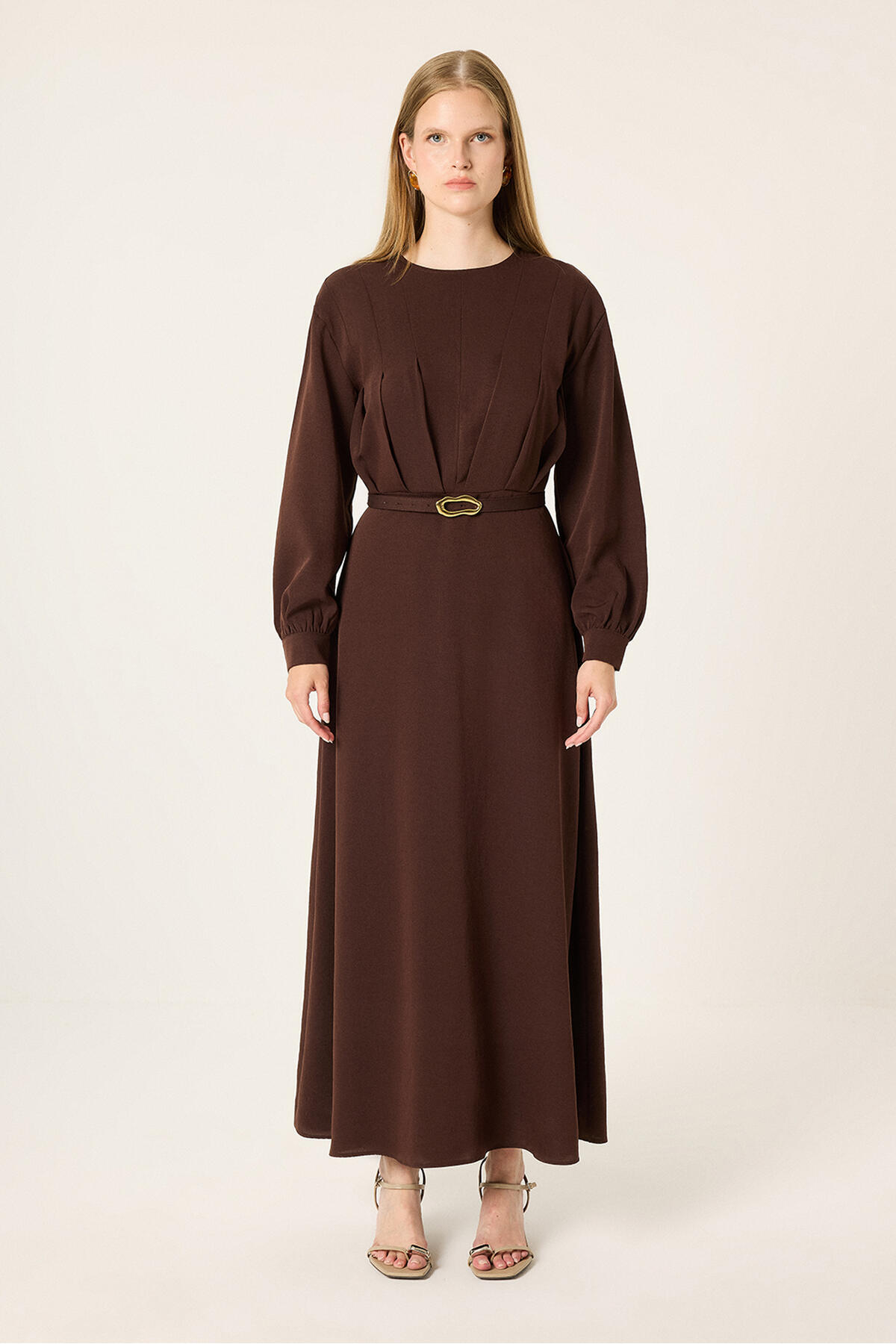 Touche Prive Belted pleated dress