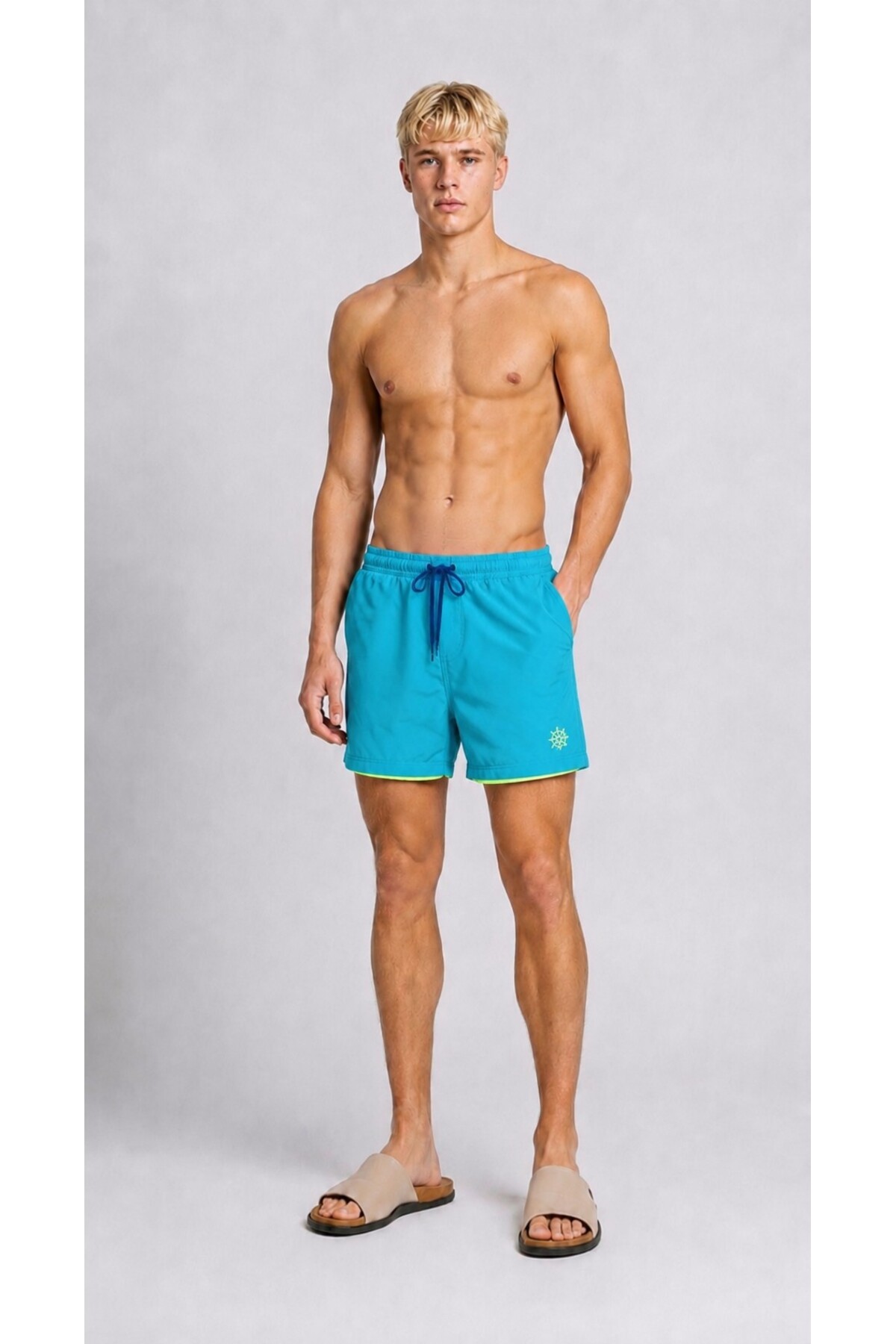 atlanticsport Men's Swim Shorts with Rudder Print
