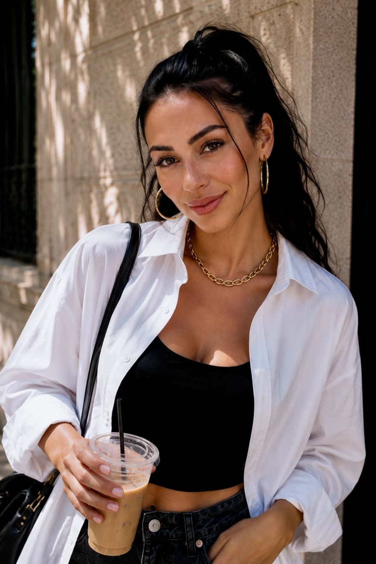 bb butik basic Kadın Oversize Poplin Gömlek Uzun Kollu Basic Gömlek TR0735 görsel 4