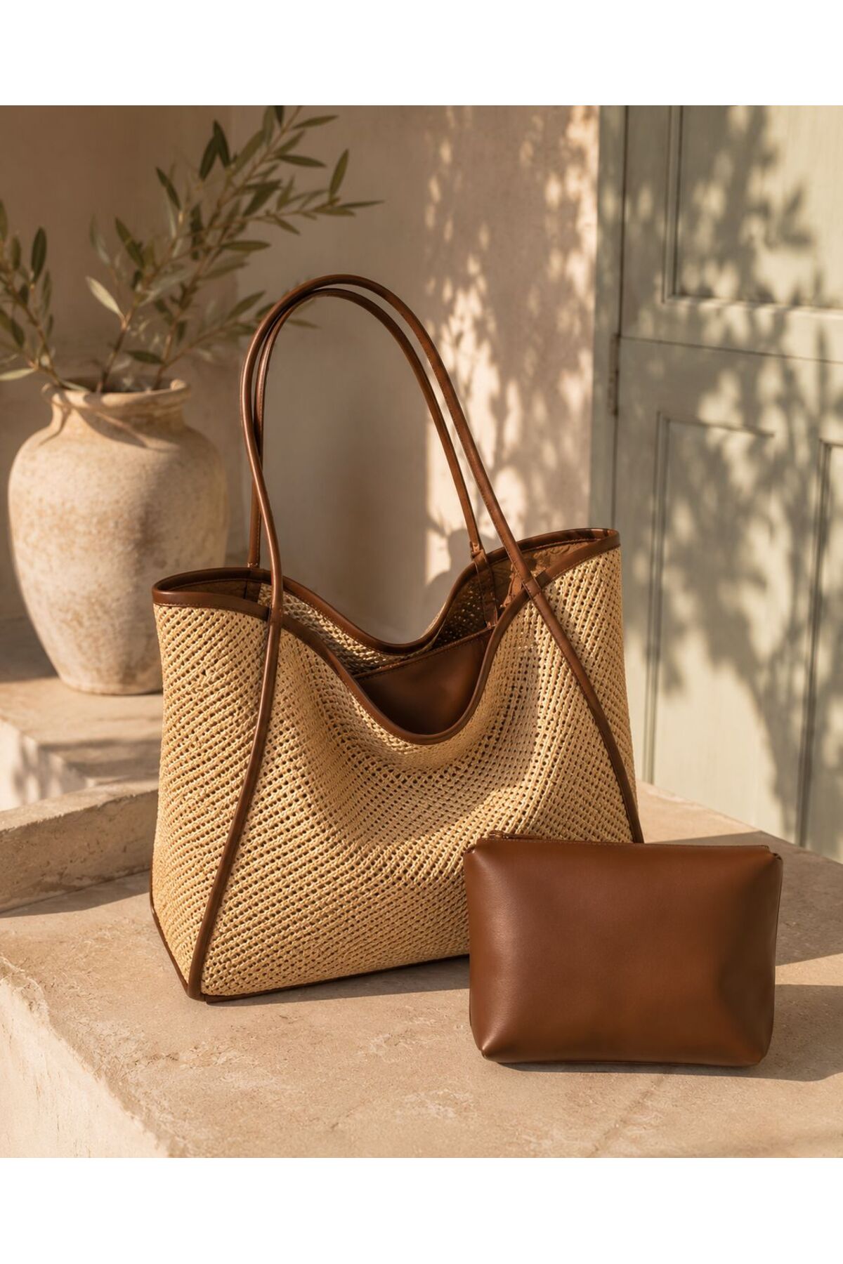 ValeriaBag Summer Time Plaj Çantası + Değerli Eşya Çantası görsel 2