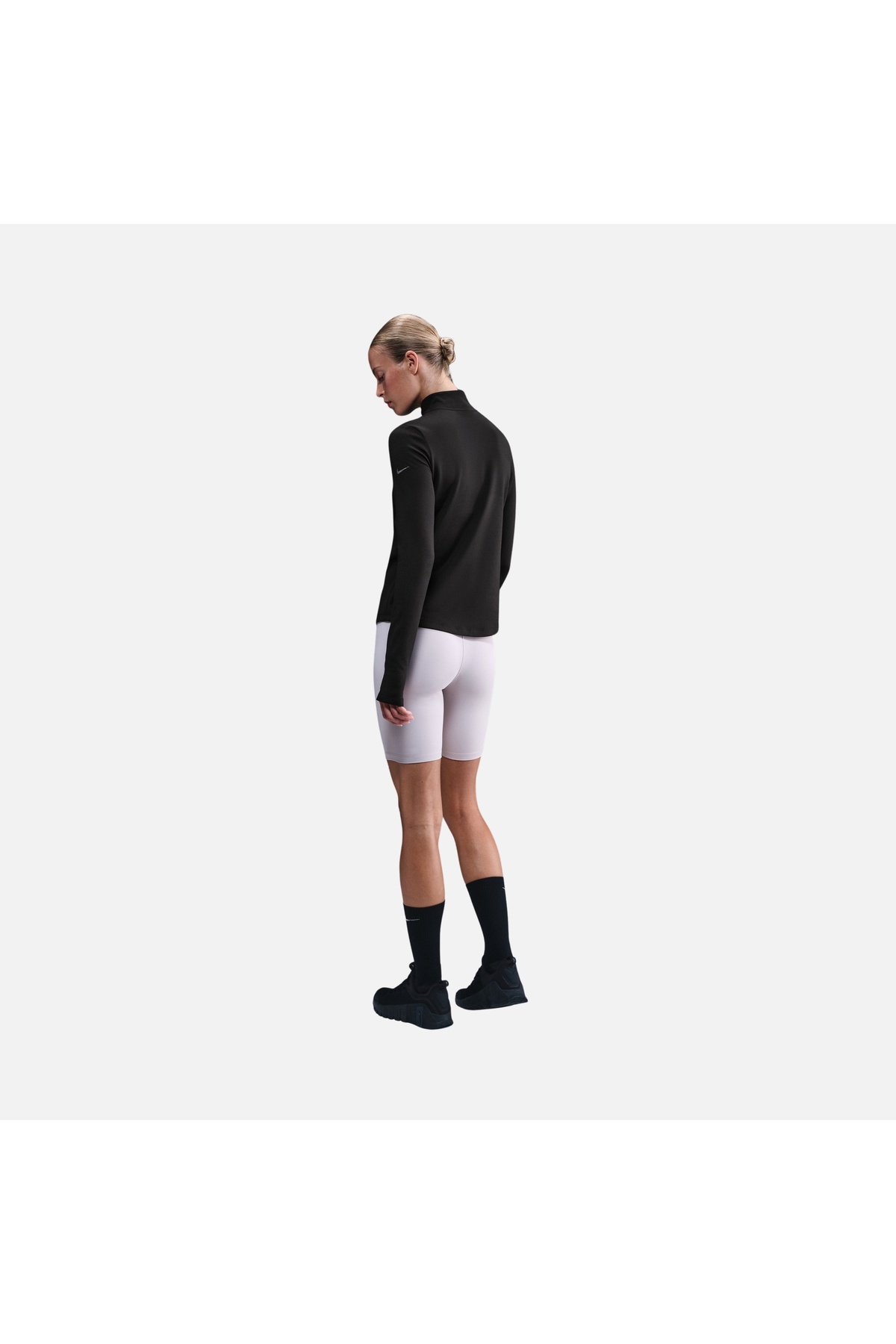Nike One Kadın Siyah Spor Sweatshirt Termal Yarım Fermuarlı Üst | HV3688-010 görsel 6