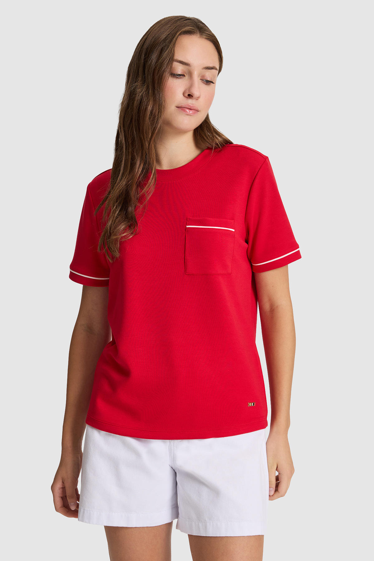 U.S. Polo Assn. Women's Red Crew Neck Basic T-Shirt 50323552-Vr030