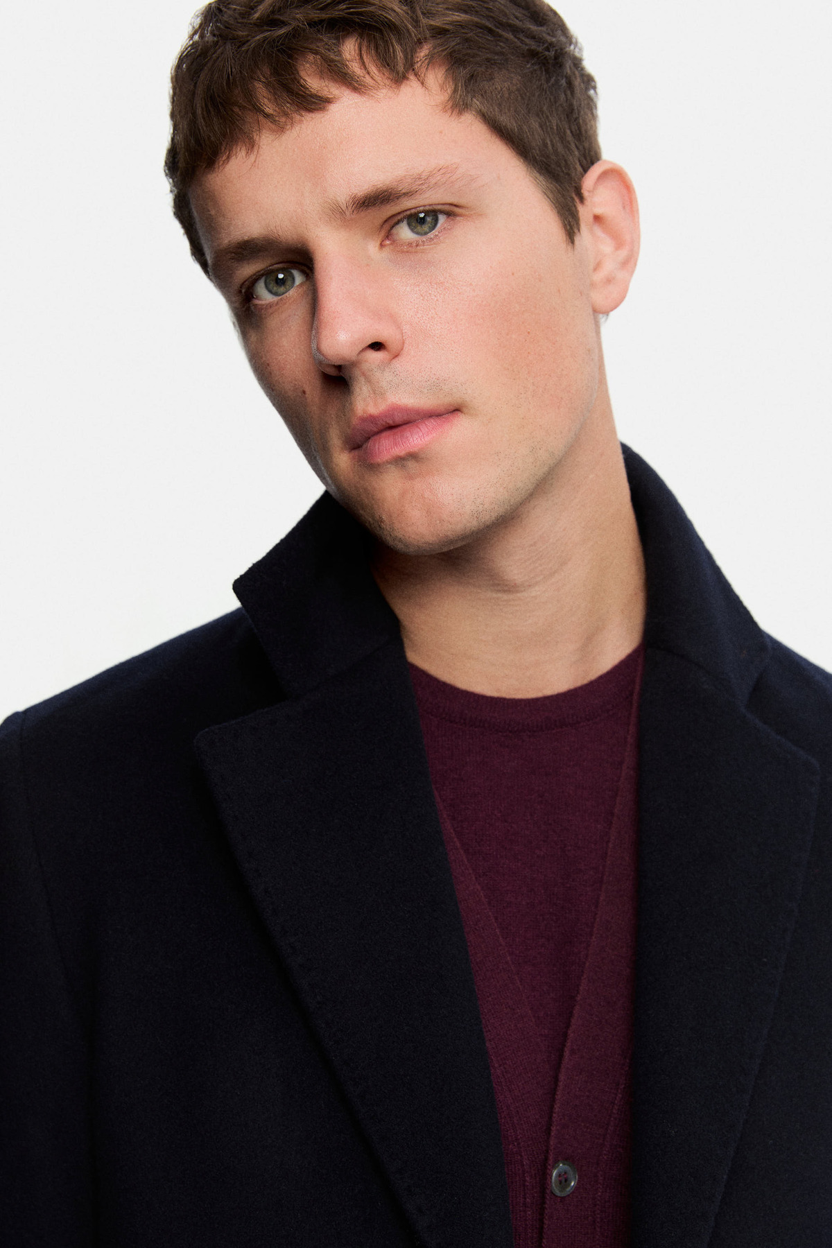 Damat Slim Fit Lacivert Düz Palto görsel 2