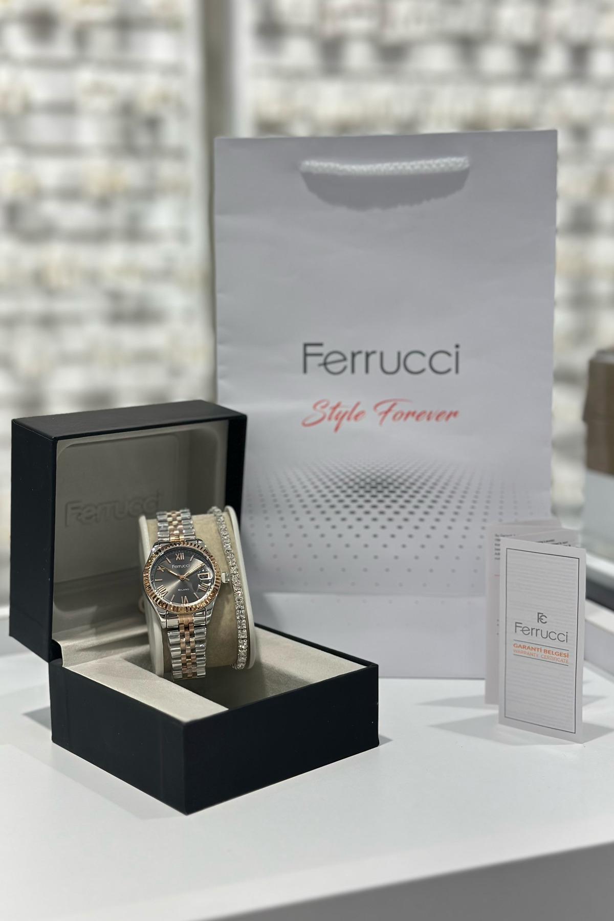 Ferrucci Çelik Kordon Su Geçirmez Garantili Kadın Kol Saati görsel 8