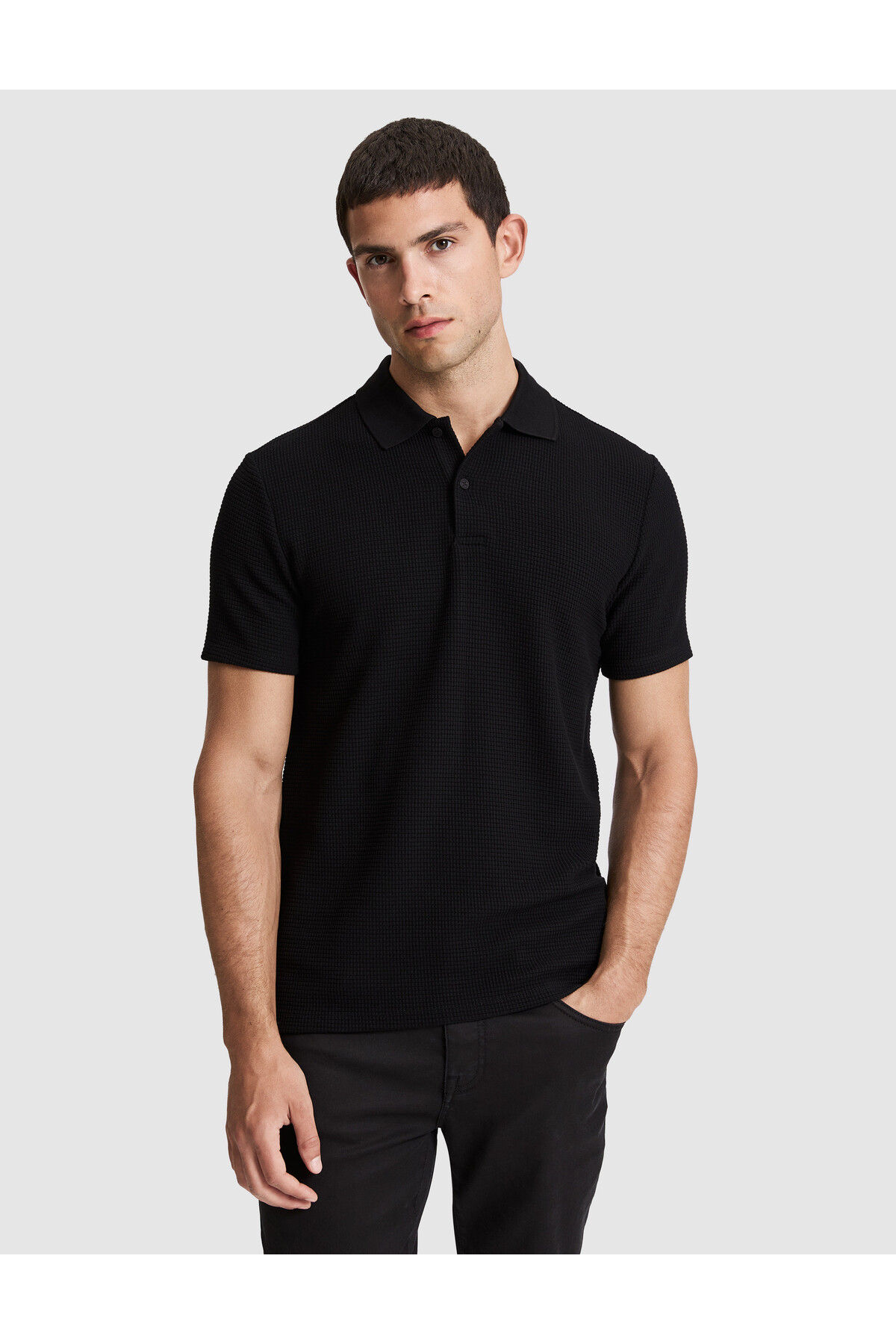 Pierre Cardin Black Regular Fit Buttoned Polo Collar T-Shirt 50327875-Vr046