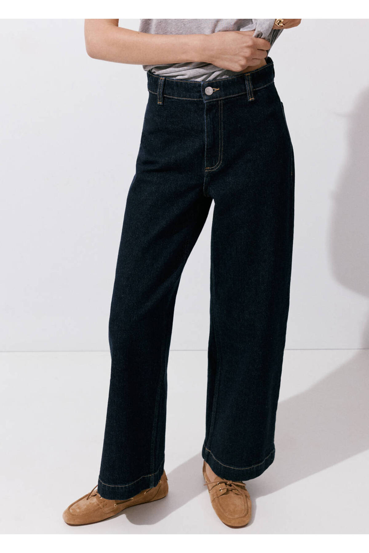 MANGO Woman Catherin yüksek belli culotte jean pantolon
