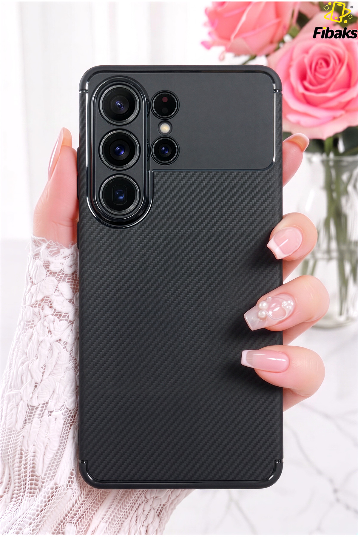 Galaxy S26 Ultra Case Camera Protruding Carbon Pattern Colorless Protective Cover