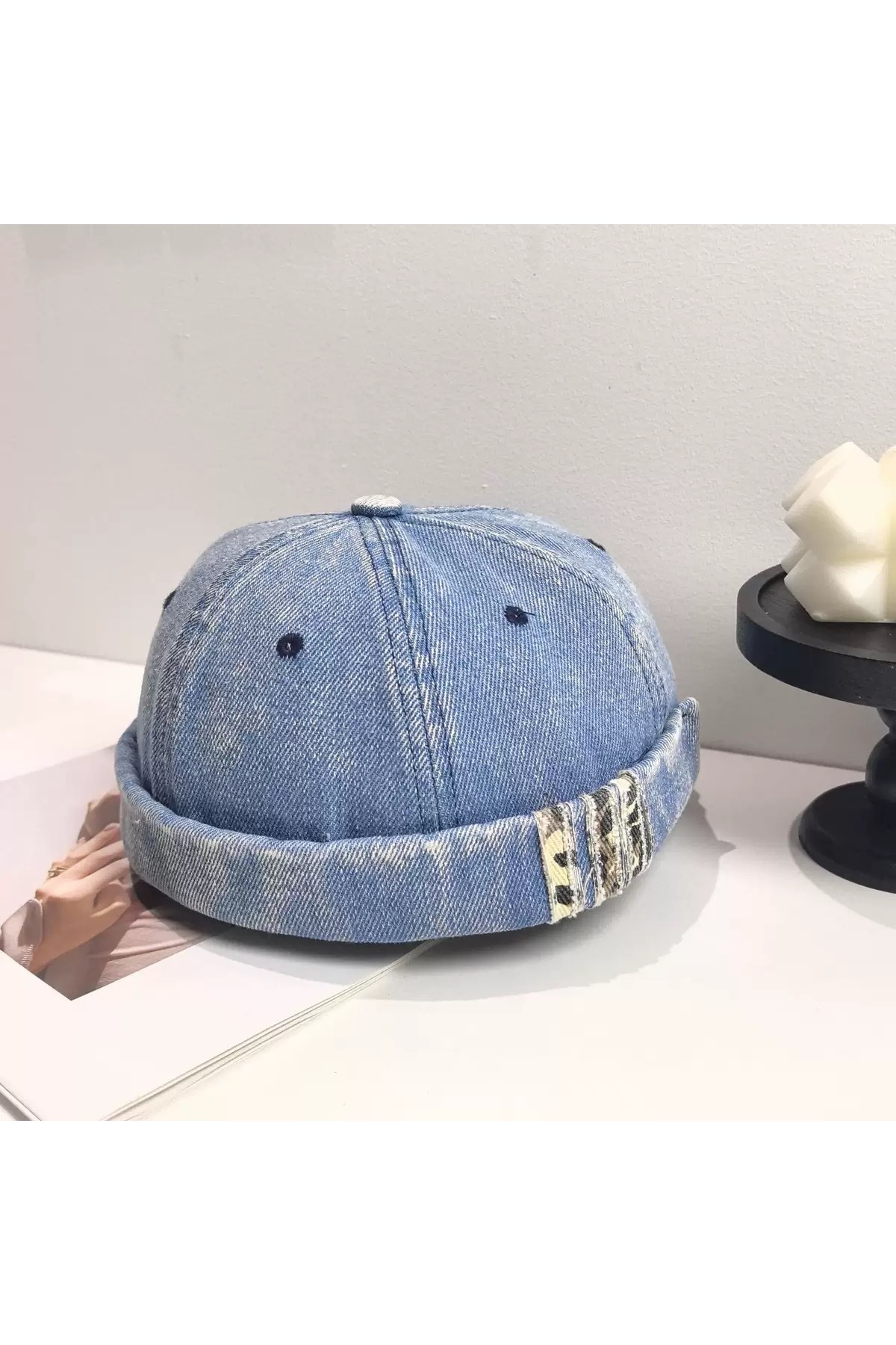 Giraffe Sipersiz Kep Docker Katlamalı Şapka Cap Unisex Erkek/Kadın (Arkası Ayarlamalı)