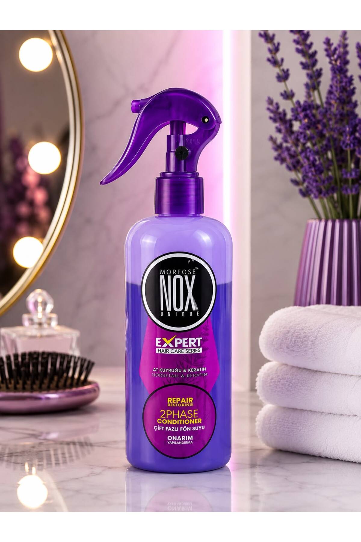NOX Unique Expert At Kuyruğu & Keratin Onarıcı Çift Fazlı Fön Suyu (2 Fazlı Saç Bakım Spreyi) – 400 ml — MNOXUNİ1 — تصویر 2 از 3
