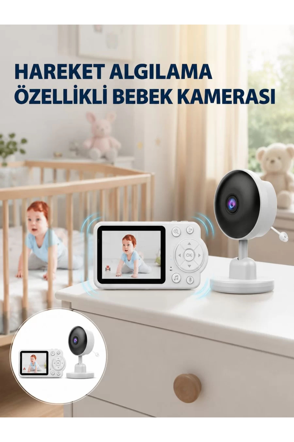Gece Görüşlü Bebek Kamerası Ninni ve Alarm Özellikli Yeni Nesil