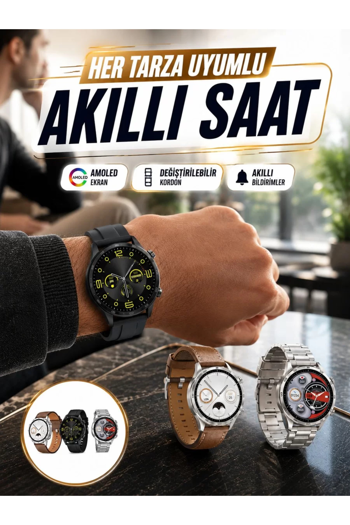 Akıllı Saat 5.0 Bluetooth Bağlantılı Sağlık ve Uyku Takibi Sosyal Medya Girişli Yeni Nesil