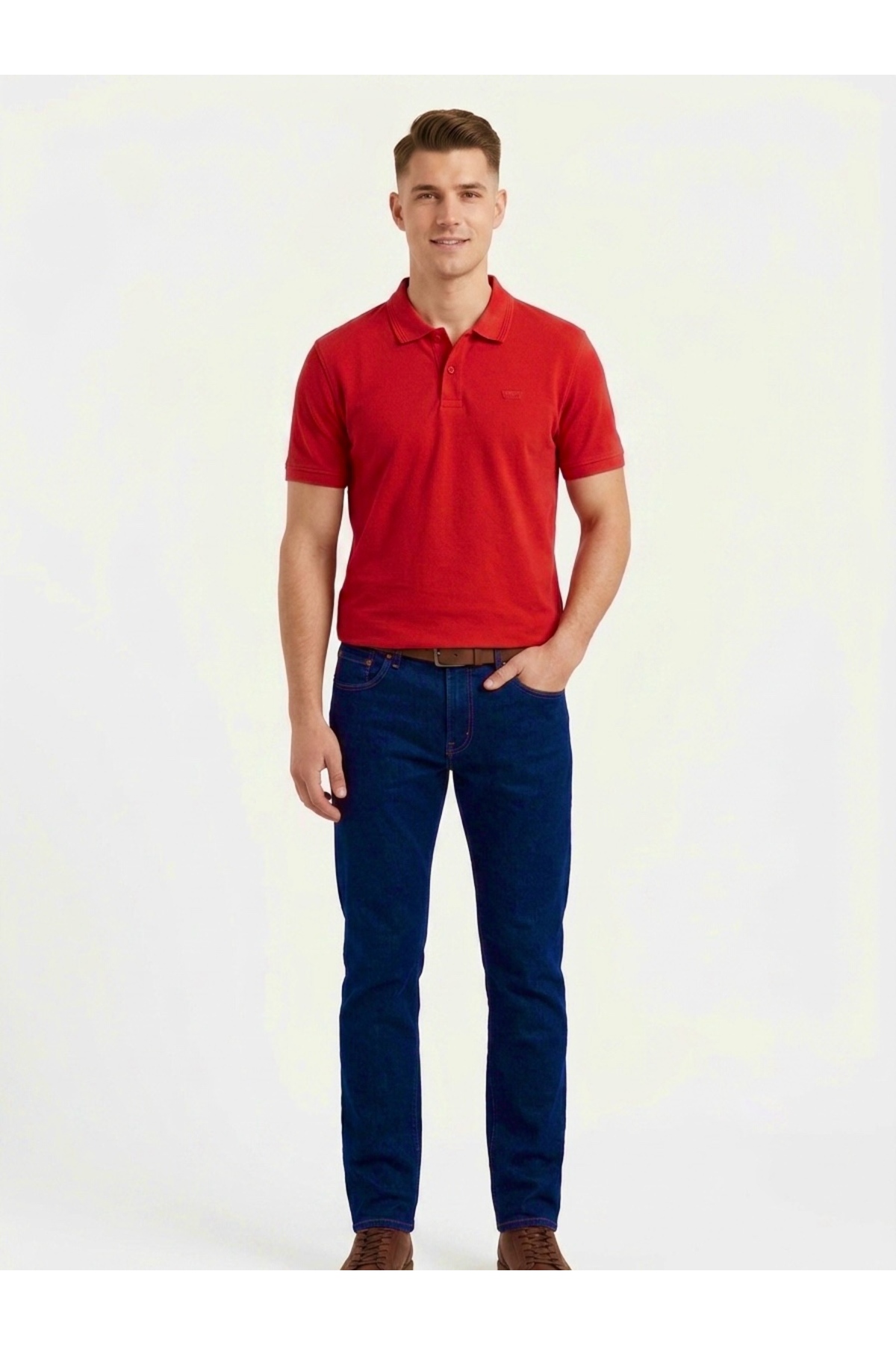 تی شرت مردانه یقه گرد قرمز اورجینال ۰۰AUR-۰۰۰۳ لیوایز پولوشرت Levi's