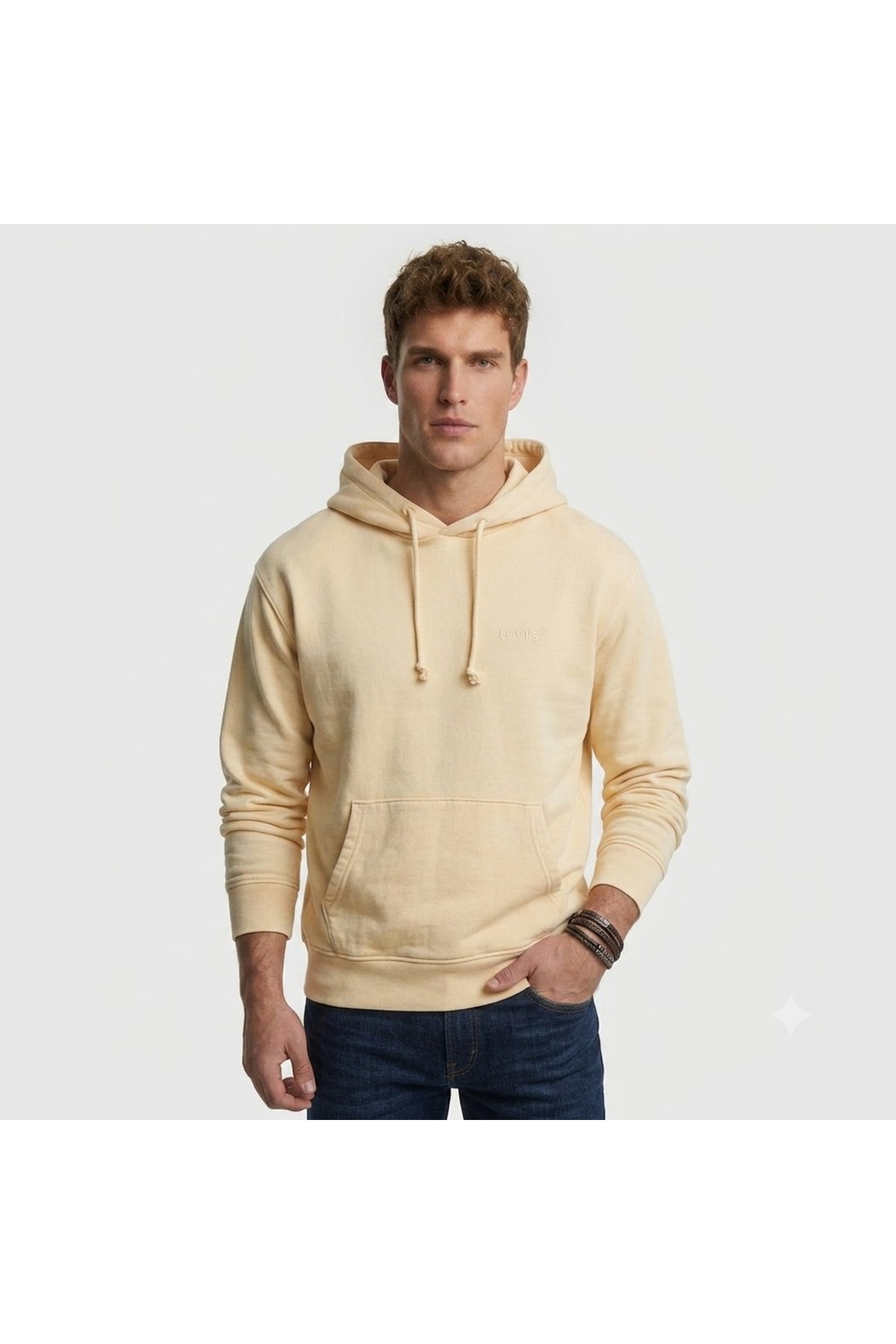 سویشرت مردانه کلاه‌دار ۱۰۰٪ پنبه‌ای، رنگ بژ لیوایز سویشرت Levi's