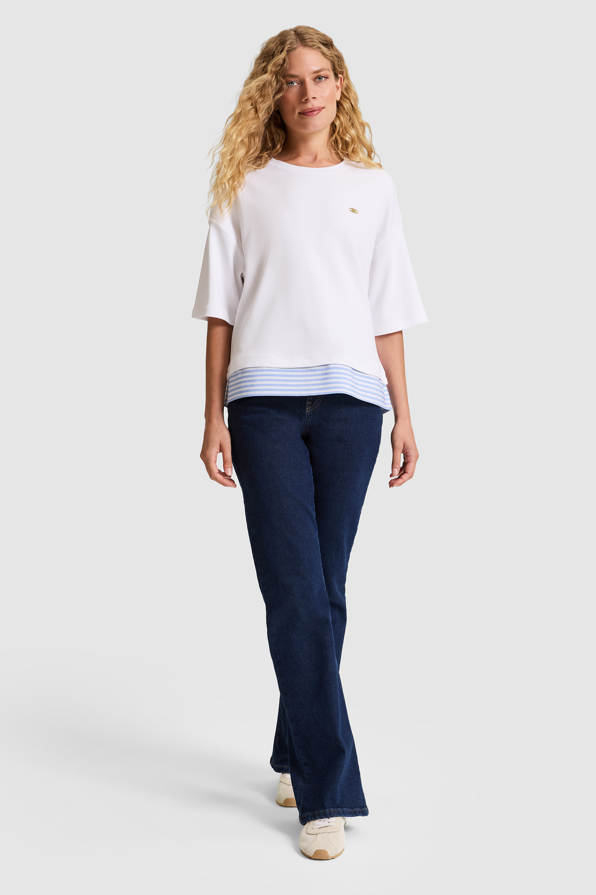 U.S. Polo Assn. Kadın Beyaz Bisiklet Yaka Tişört 50323464-VR013 görsel 4