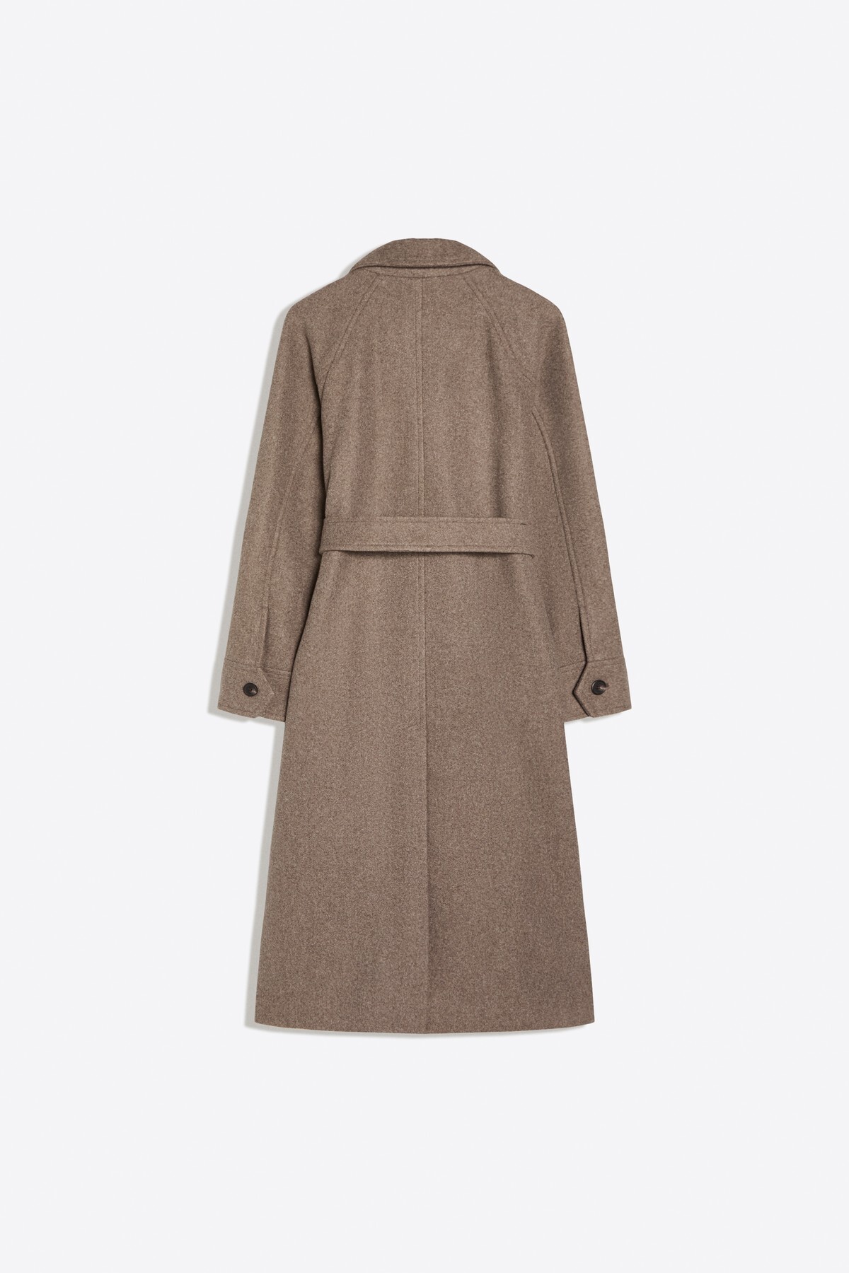 Bershka Soft touch kemerli uzun kaban görsel 6