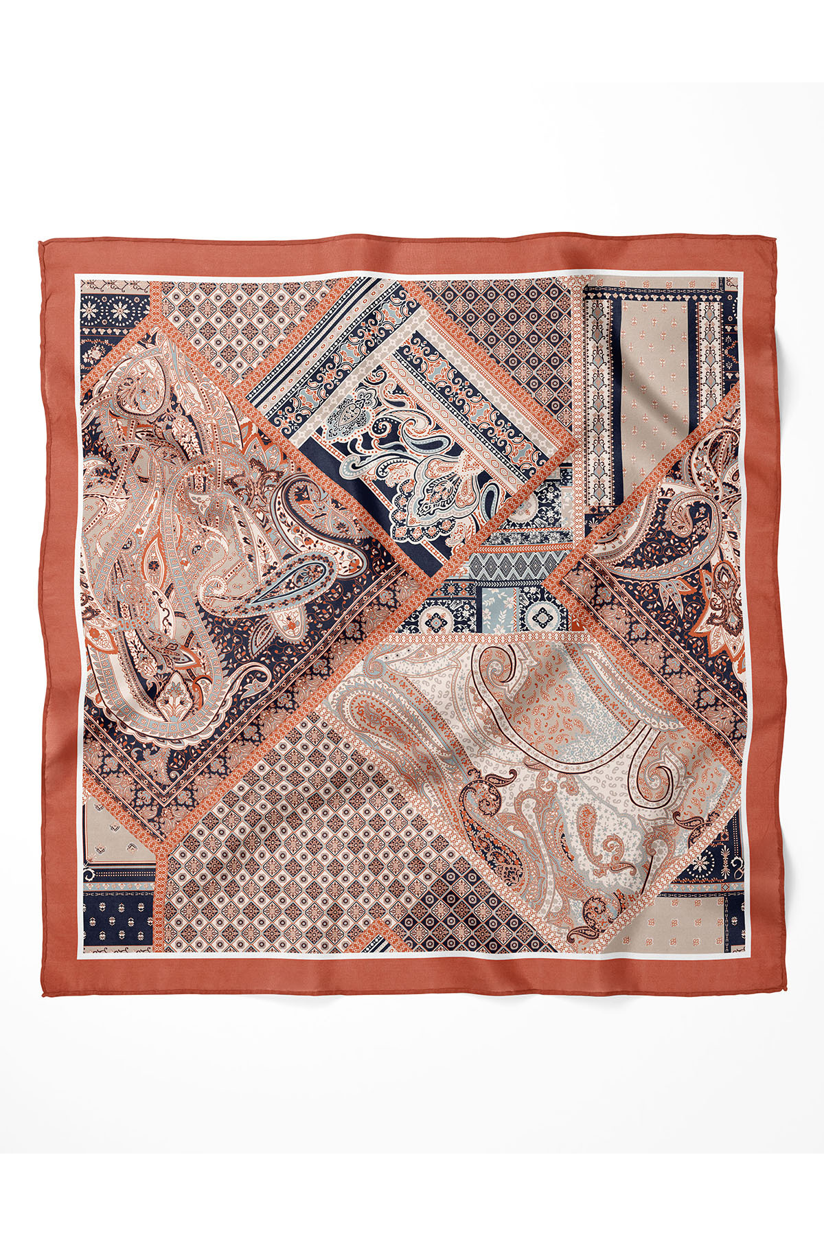 nehir eşarp Etro Etnik Desen Motifli Fular Bandana 70x70 Cm görsel 2