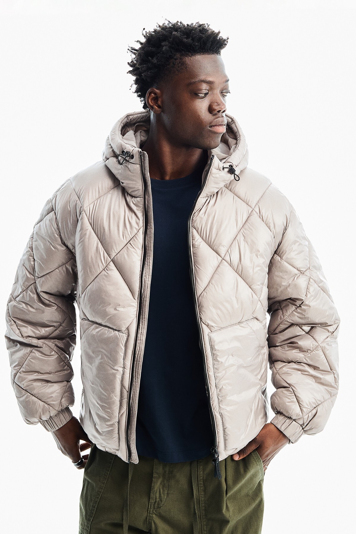 1_org_zoom ژاکت Bershka برشکا آرژیل فنی کلاهدار اورجینال - تصویر 1