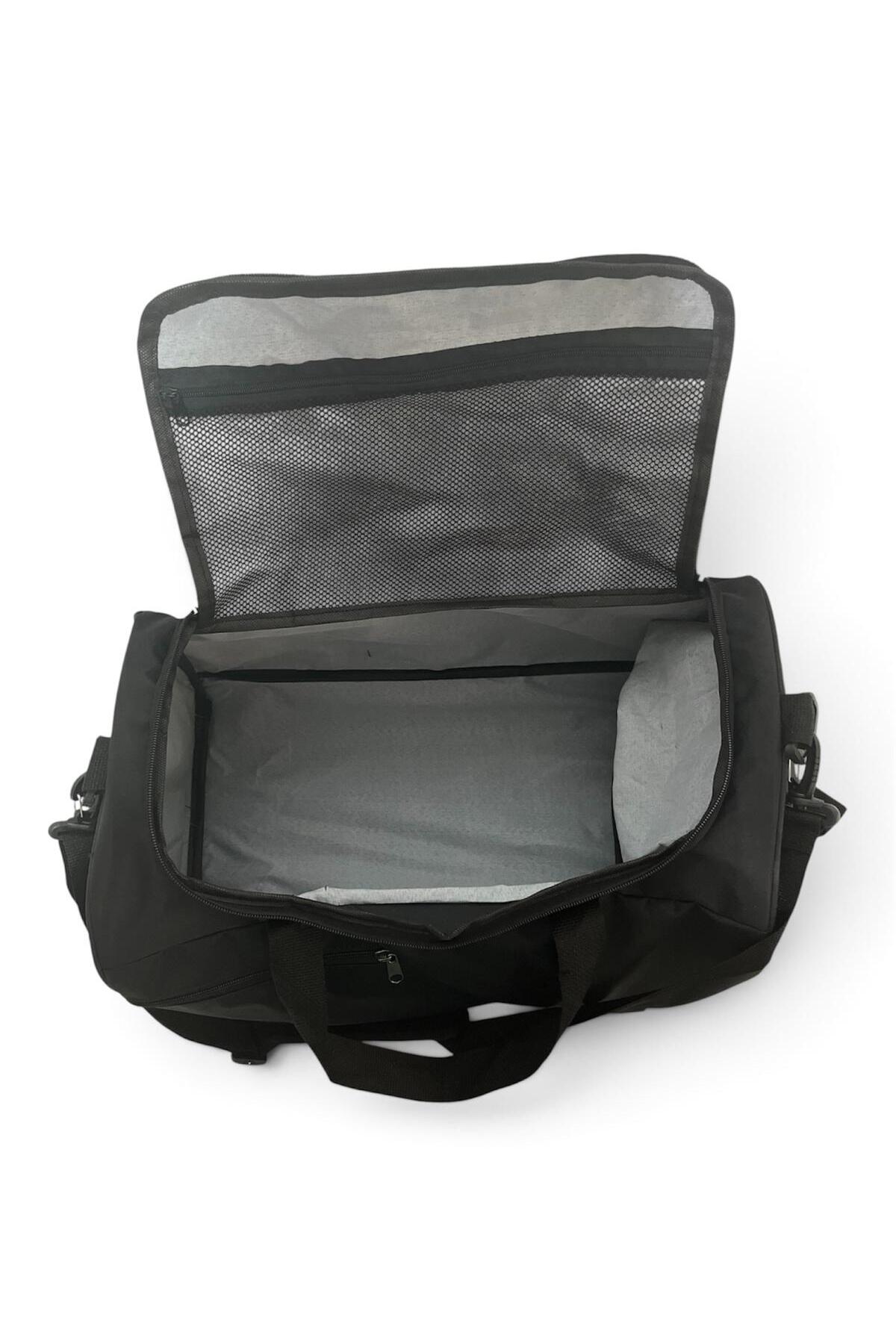 GreandBags Siyah Ayakkabı Bölmeli A Kalite Geniş Hacimli Spor Çantası Seyehat Çantası GYM görsel 3