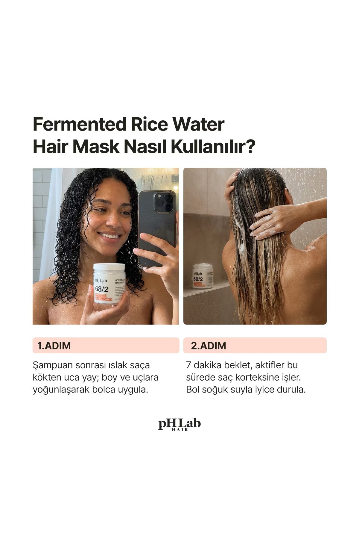 PhLab Fermente Pirinç Suyu & Protein Complex Yıpranmış Saçlar İçin Onarıcı Maske 200 ml — MS11455124212125457455 — تصویر 4 از 5