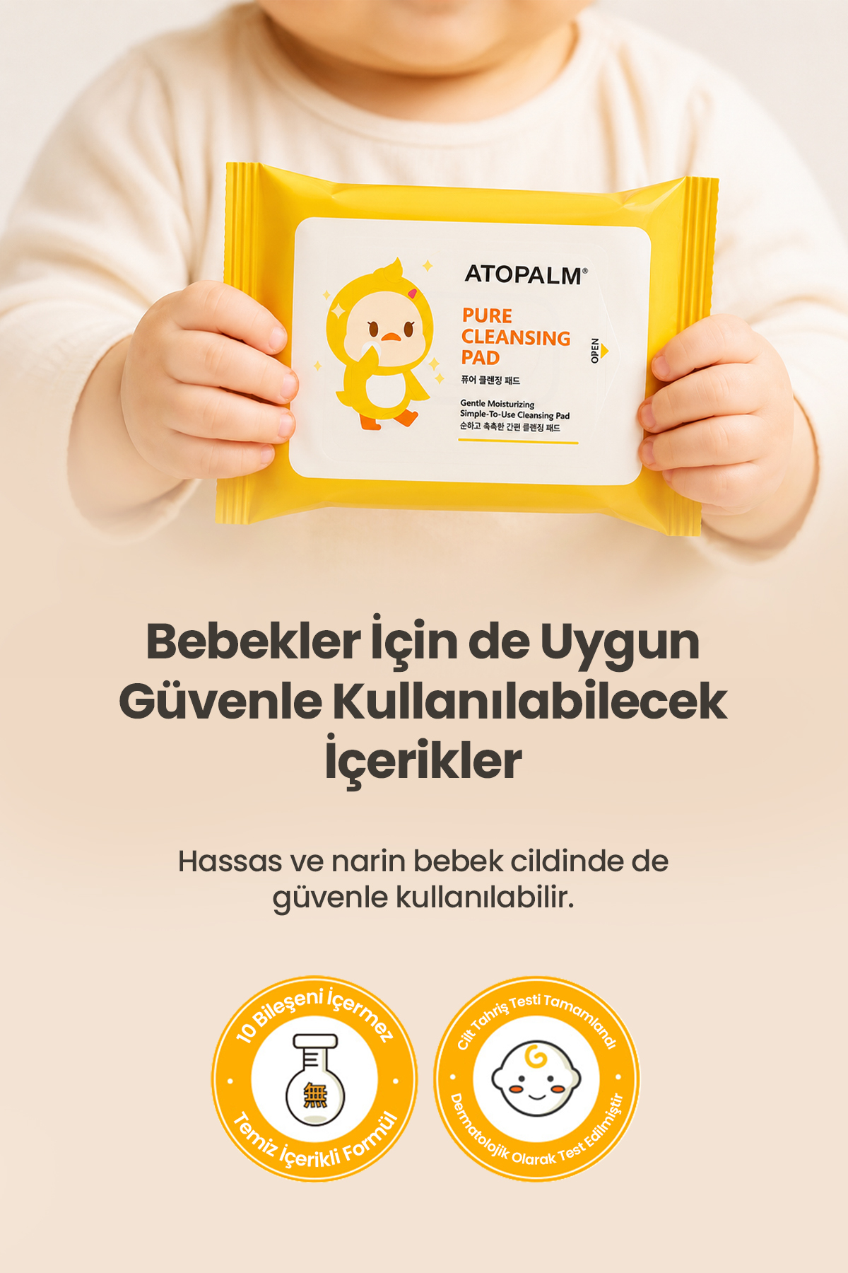 Çocuklar İçin Durulama Gerektirmeyen Saf Pamuk Güneş Kremi Temizleme Pedi Pure Cleansing Pad — 9743 — تصویر 3 از 9