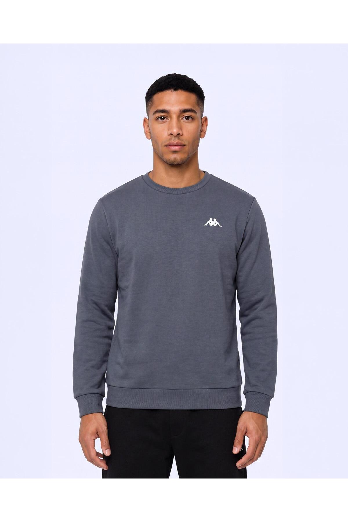 Kappa Tanner Erkek Antrasit Regular Sweatshirt