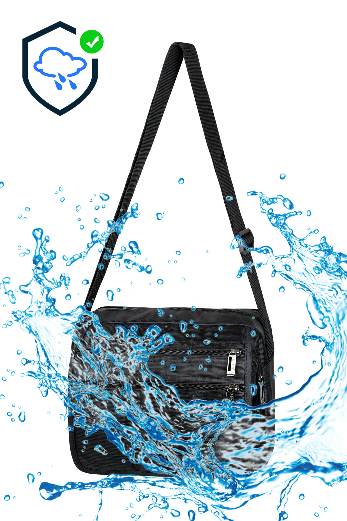 SEVENTEEN 2246-Waterresistant Kumaş Çok Bölmeli El ve Omuz Çantası Günlük Evrak Çantası görsel 2