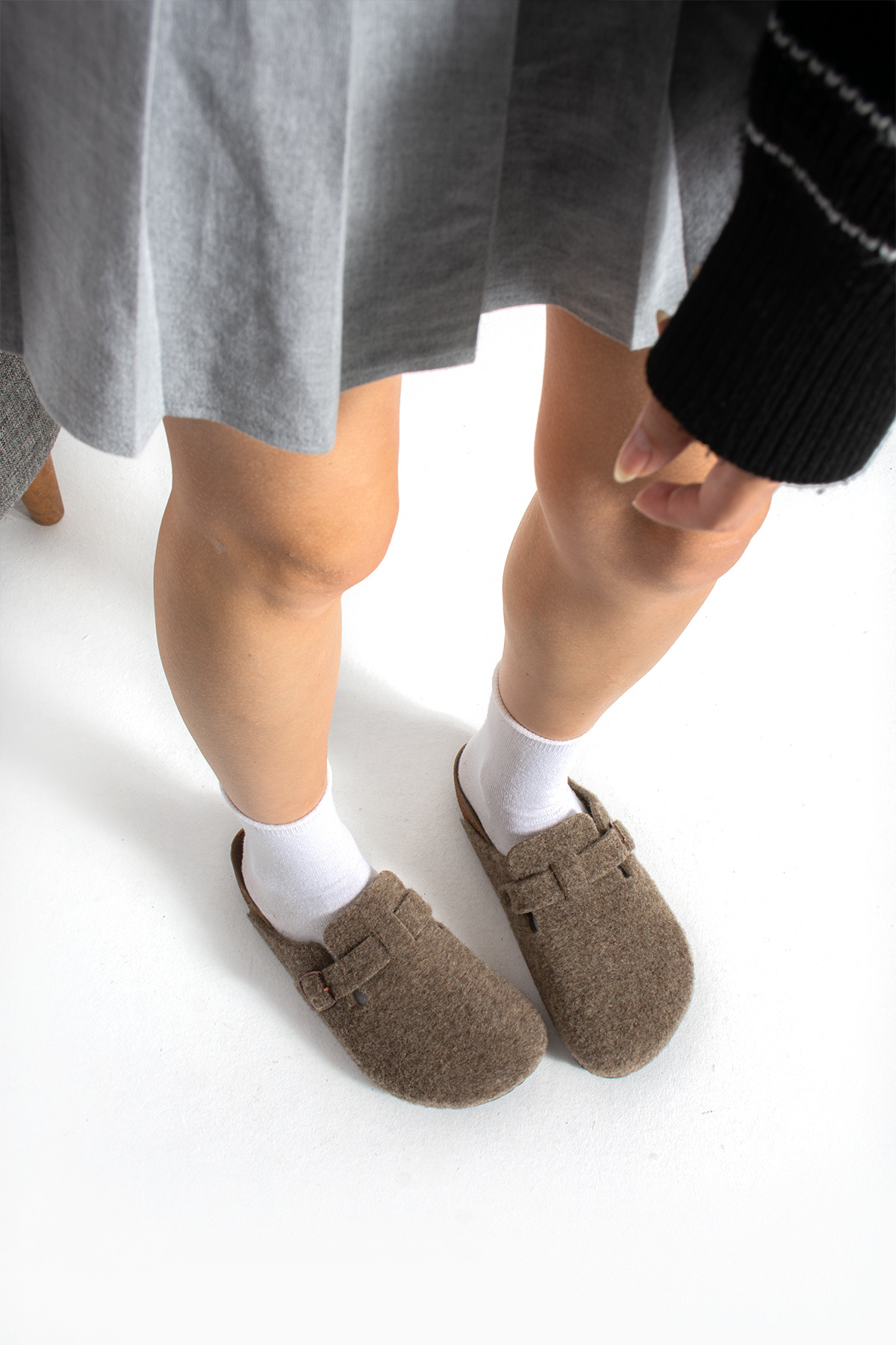 starmarj Unisex Keçe Terlik Konfor Modeli Kışlık Önü Kapalı Sabo Günlük Rahat Ev Terliği görsel 2