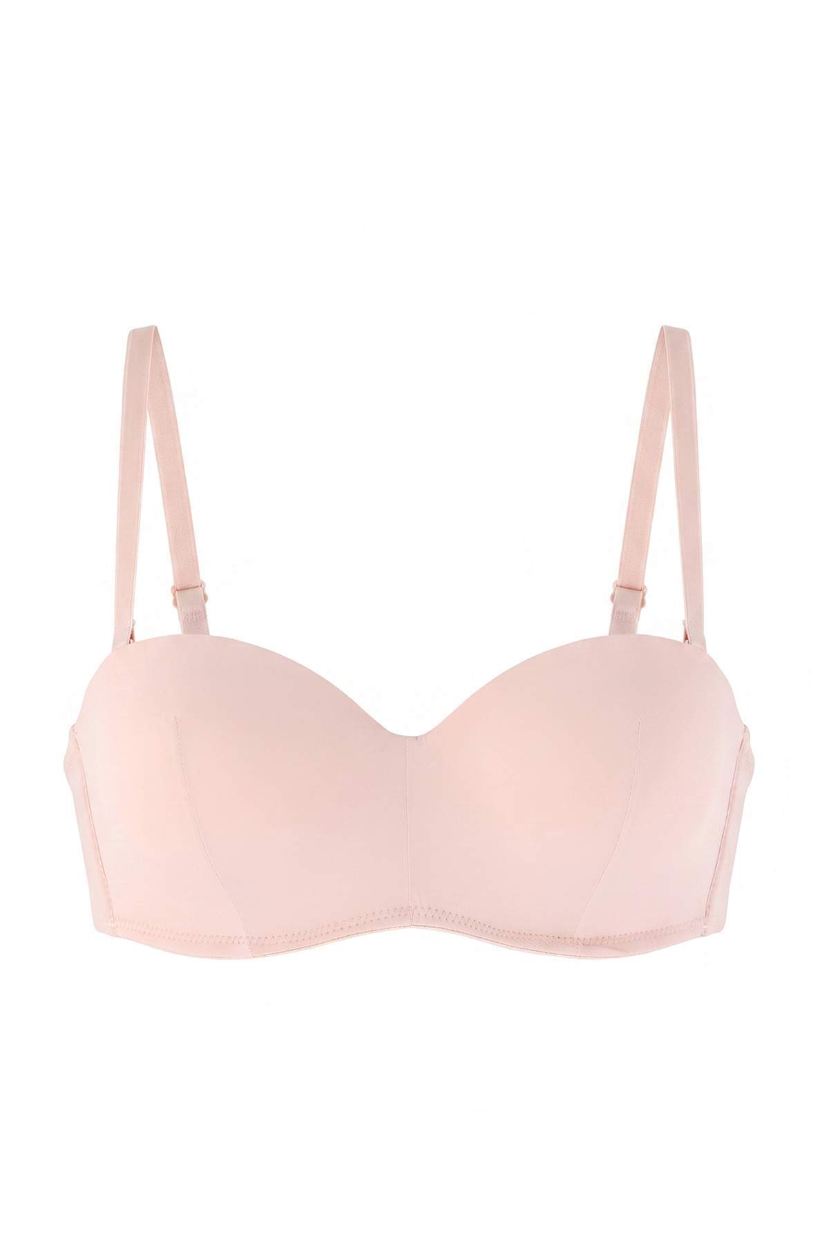 Trendyolmilla Pudra Tekli Micro Balenli Düz Push Up Straplez Sütyen THMAW21SU0059